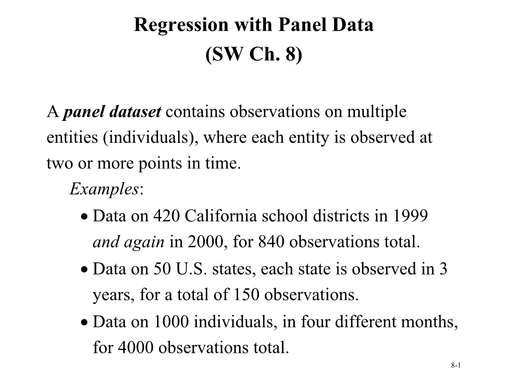 Regression with Panel Data