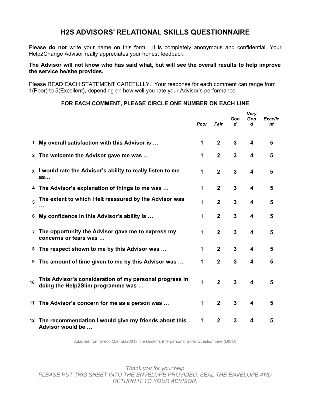 Patient Satisfaction Audit