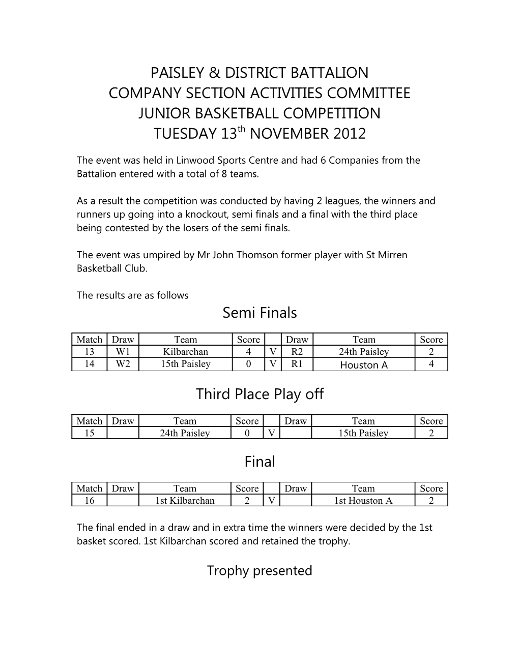 Company Section Activities Committee