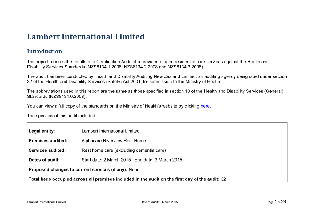 Lambert International Limited