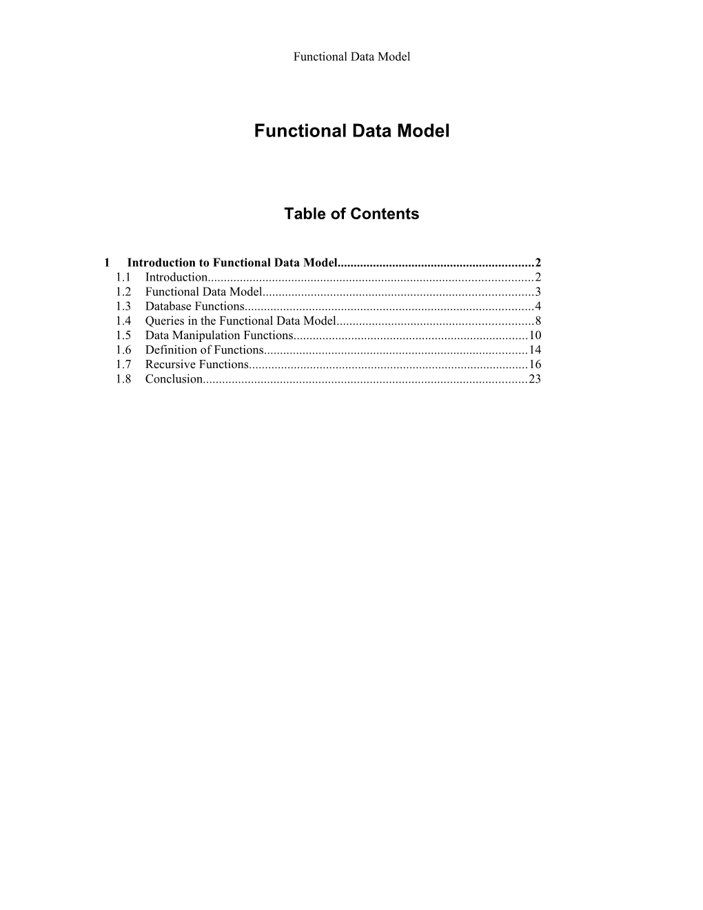 Functional Data Model