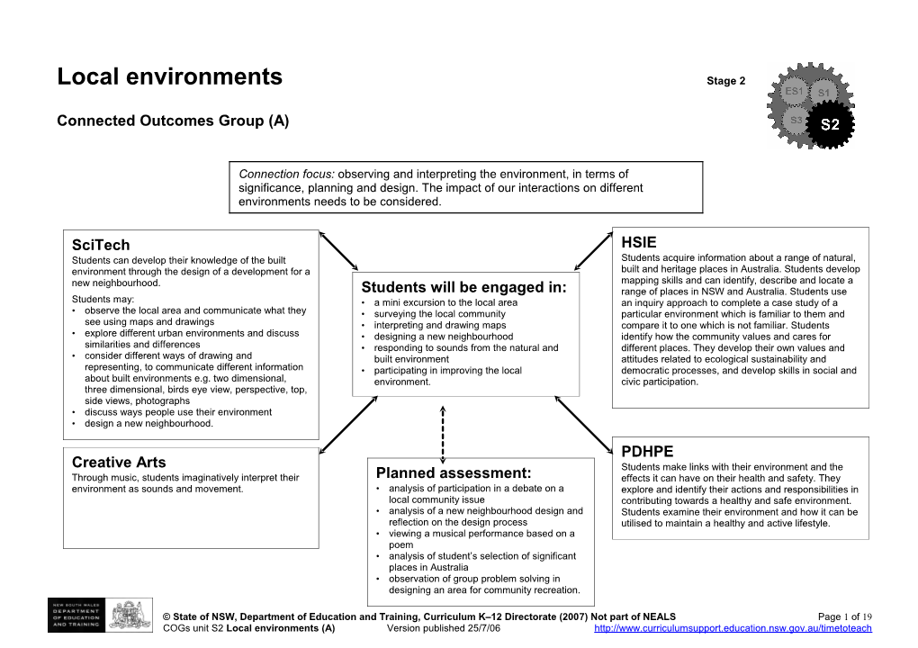 Local Environments Stage 2 Connected Outcomes Group (A)
