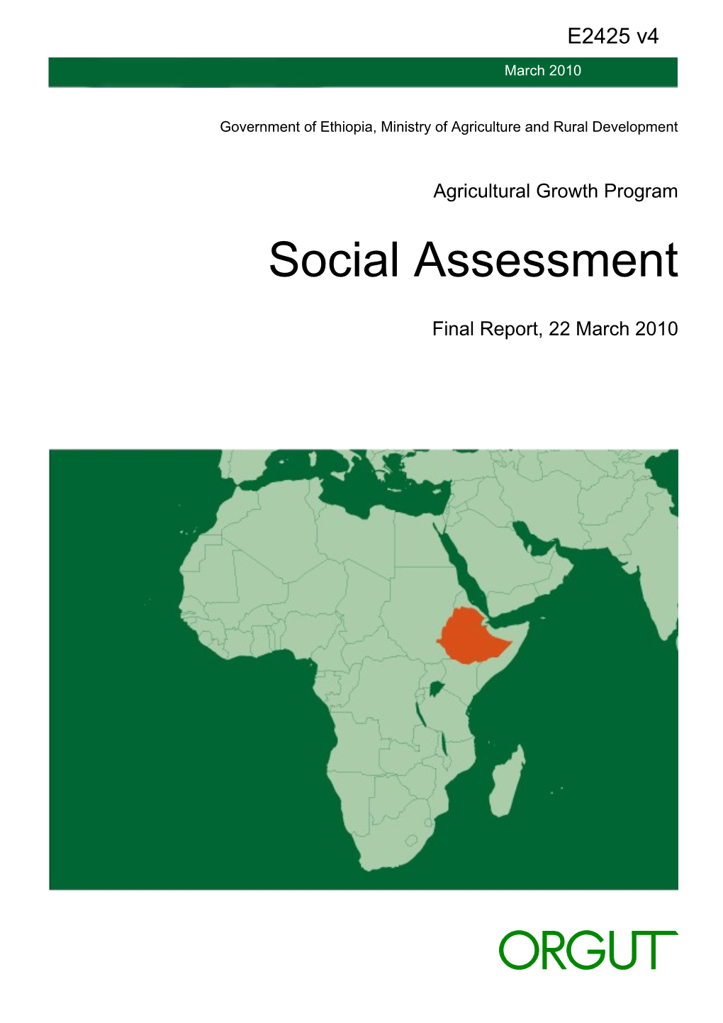 AGP Ethiopia - Social Assessment