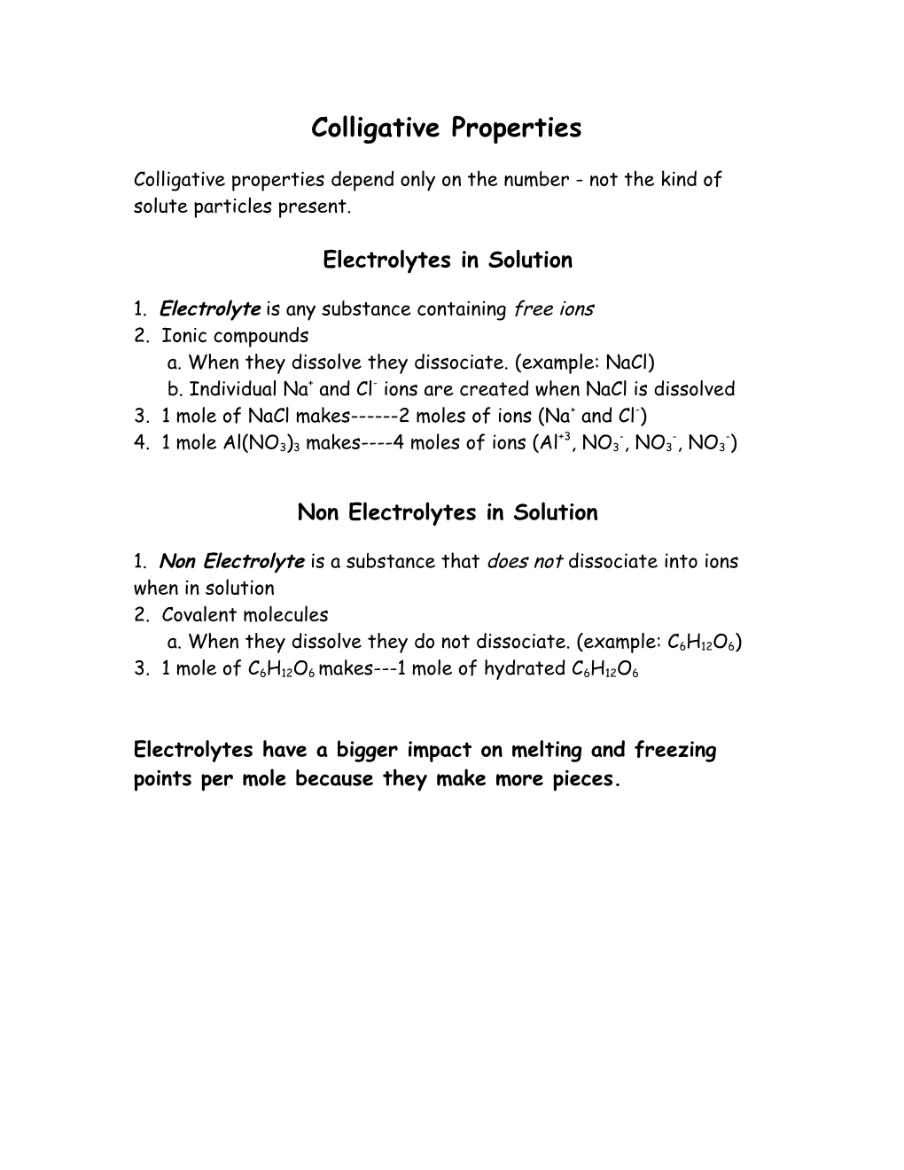 Colligative Properties