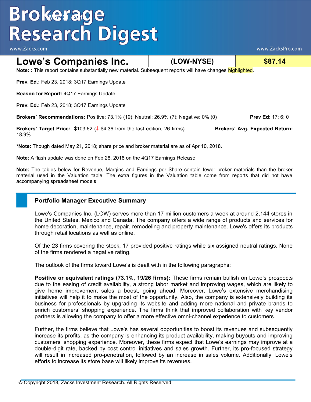 Lowe S Companies Inc