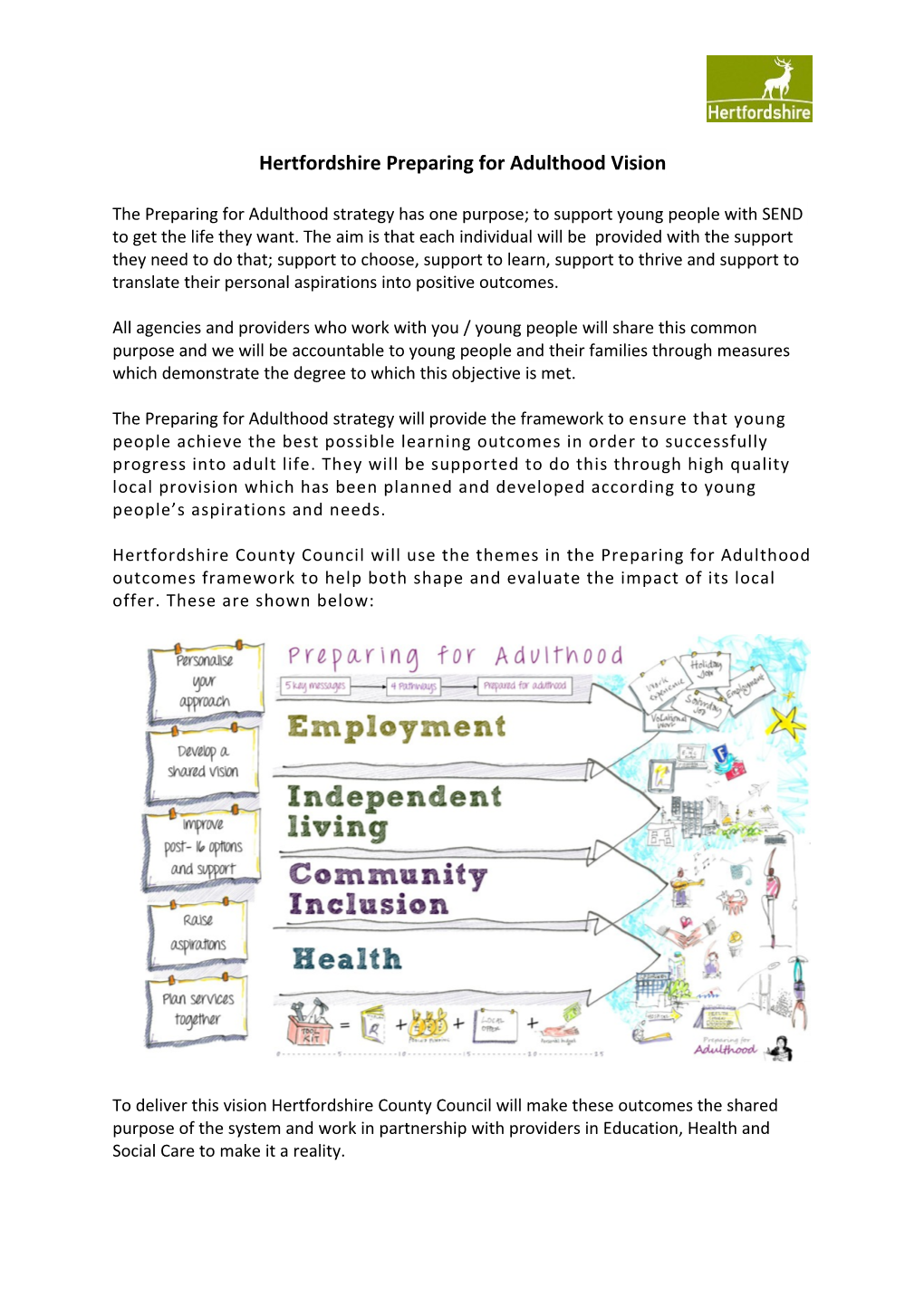 Hertfordshire Preparing for Adulthood Vision