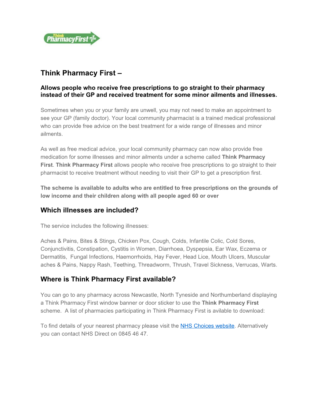 Think Pharmacy First