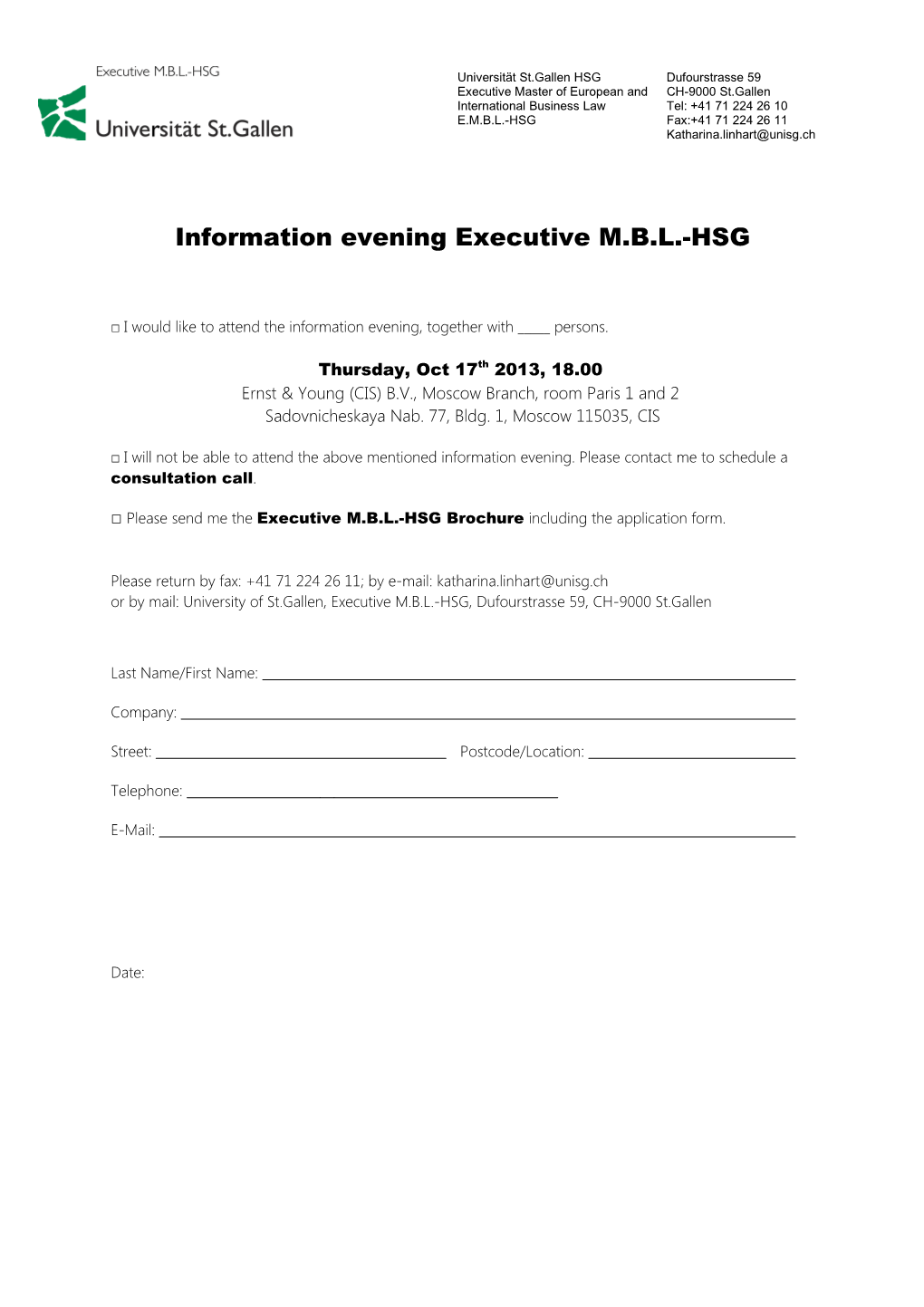 Information Evening Executive M.B.L.-HSG