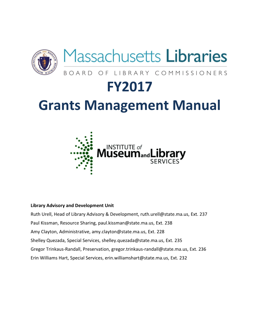 FY17 Grants Management Manual