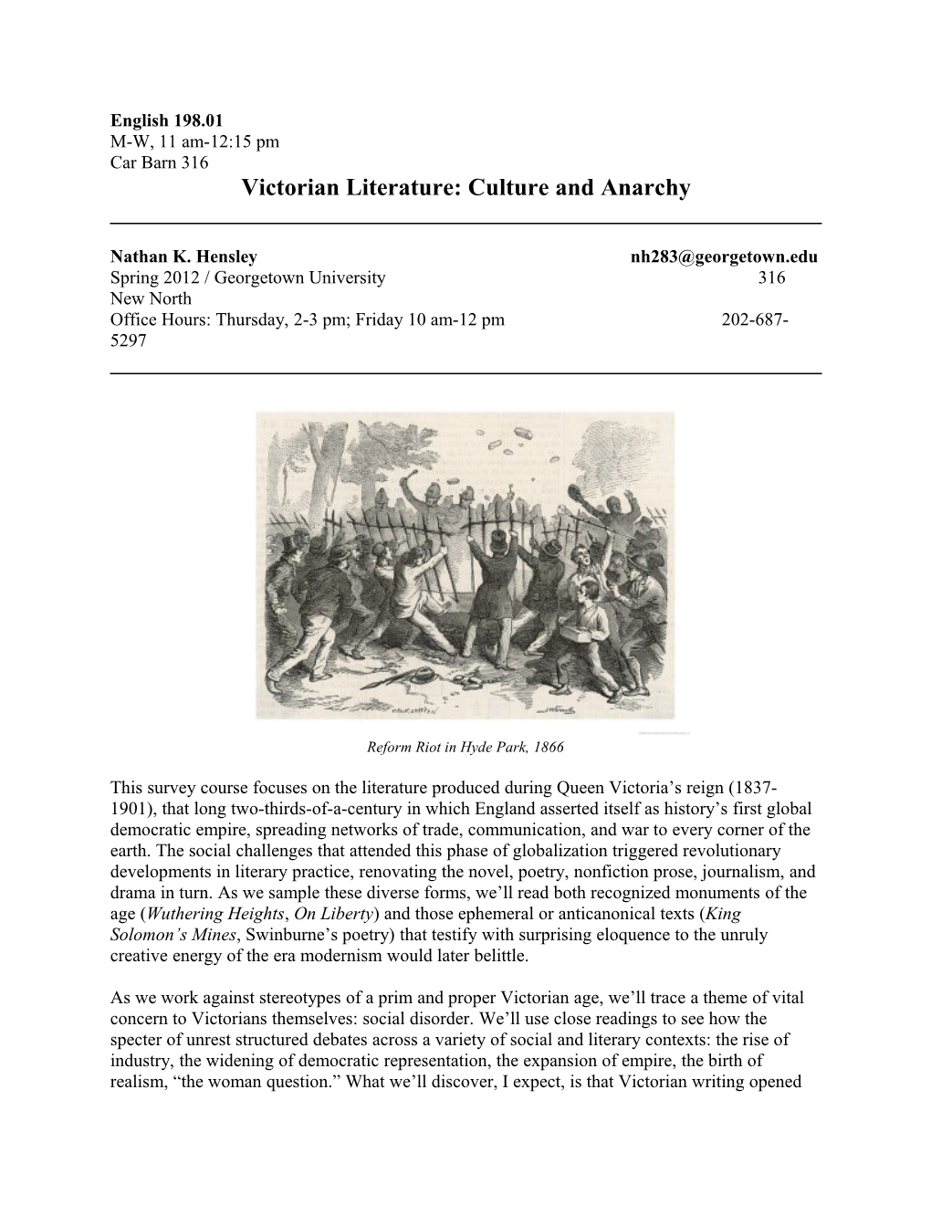 Victorian Literature: Culture and Anarchy