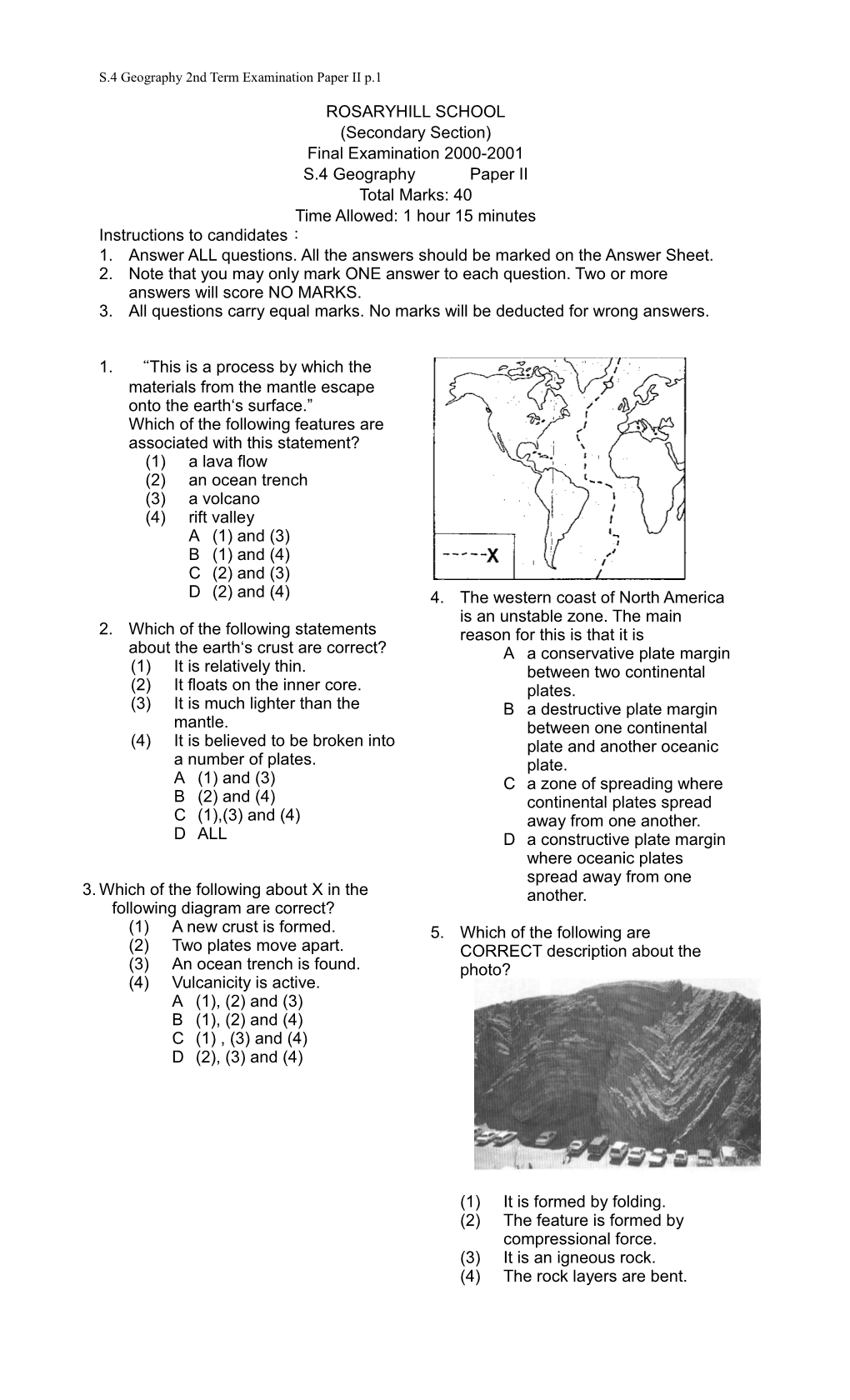 S.4 Geography 2Nd Term Examination Paper II P.9