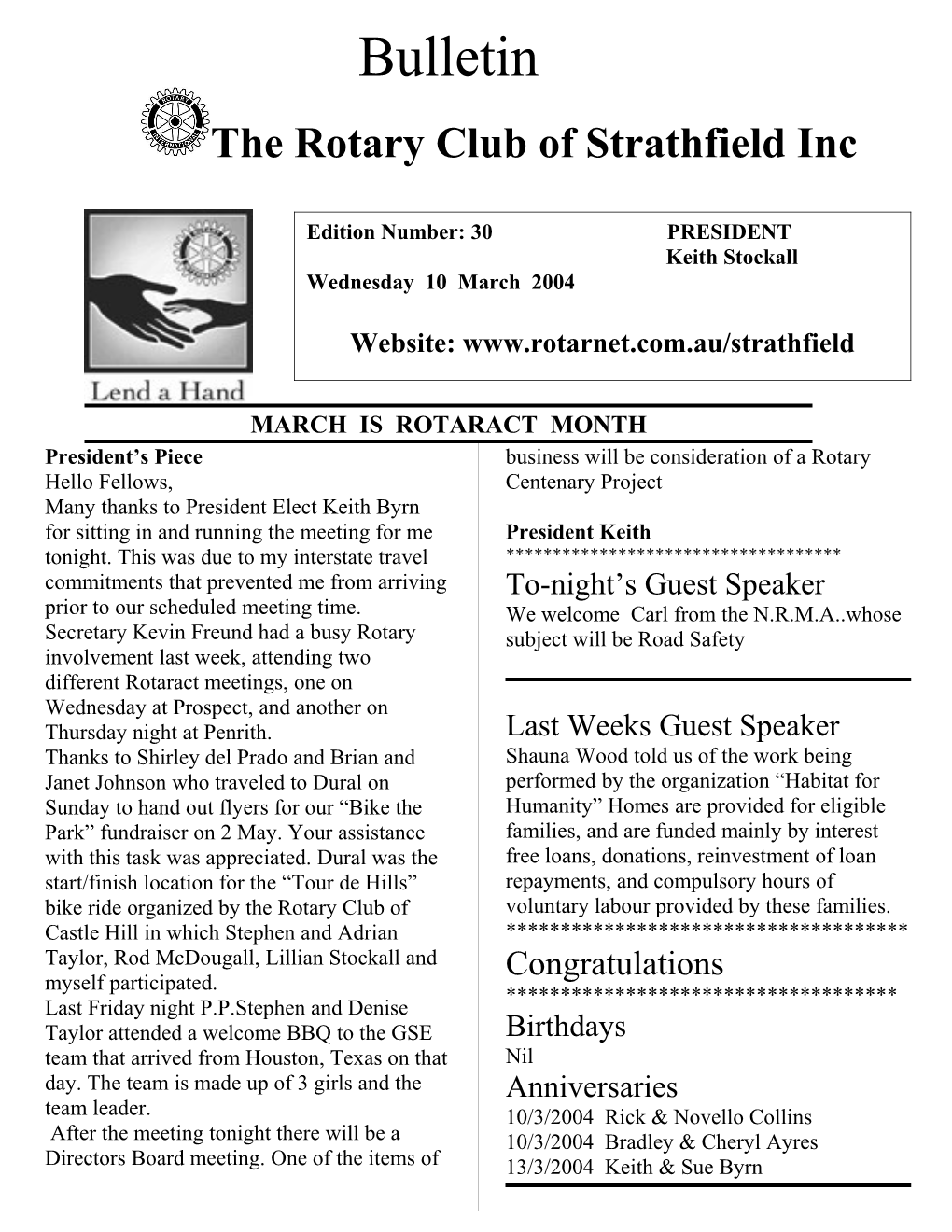 The Rotary Club of Strathfield Inc s1