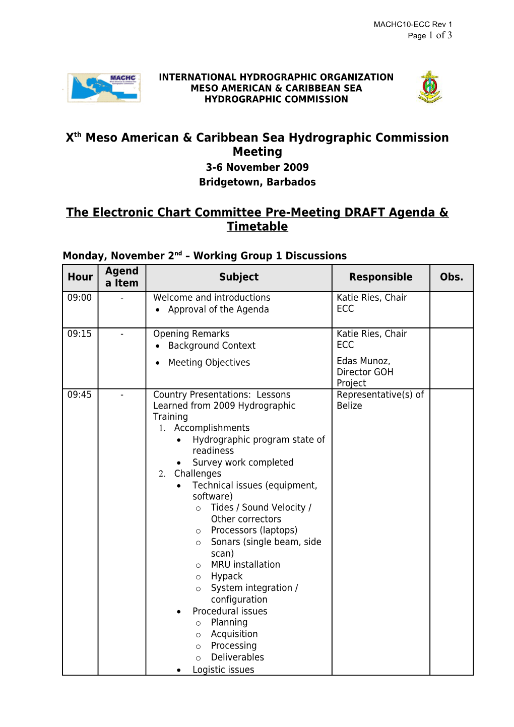 Xth Meso American & Caribbean Sea Hydrographic Commission Meeting