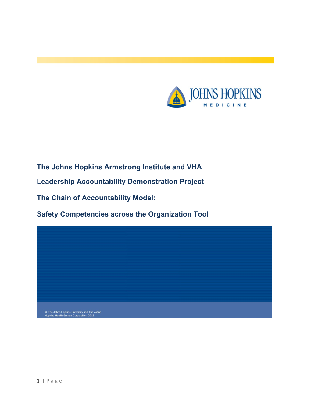 The Johns Hopkins Armstrong Institute and VHA