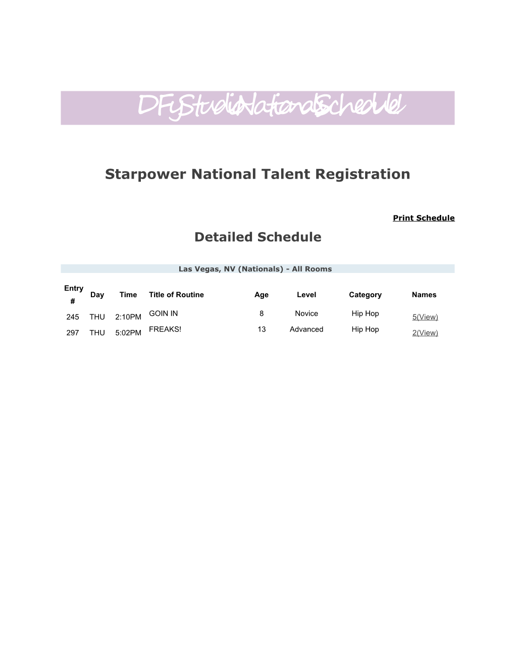 Starpower National Talent Registration