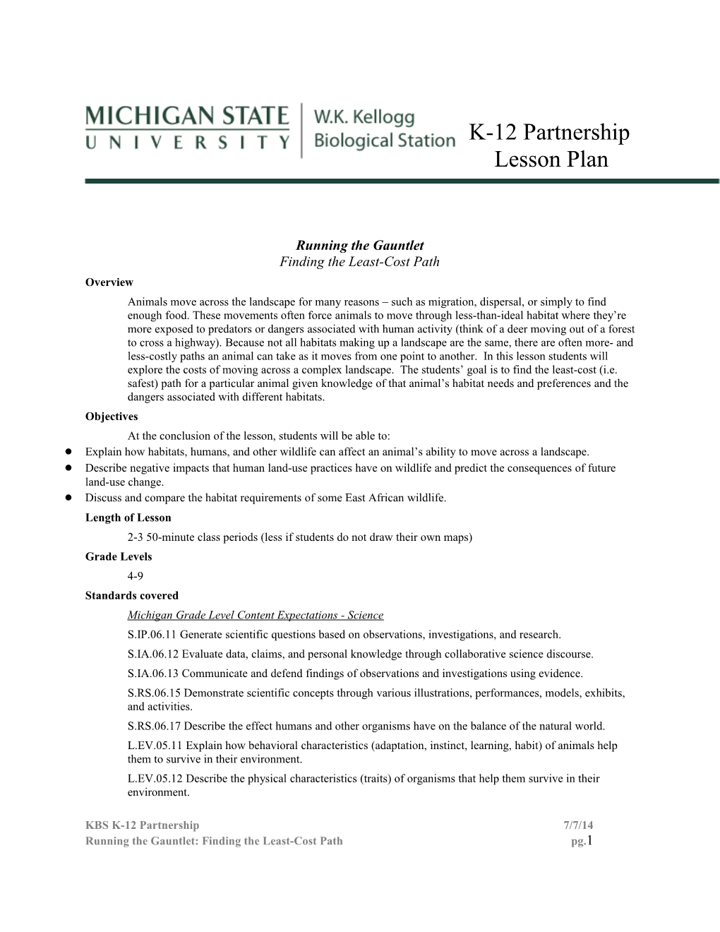 K-12 Partnership Lesson Plan