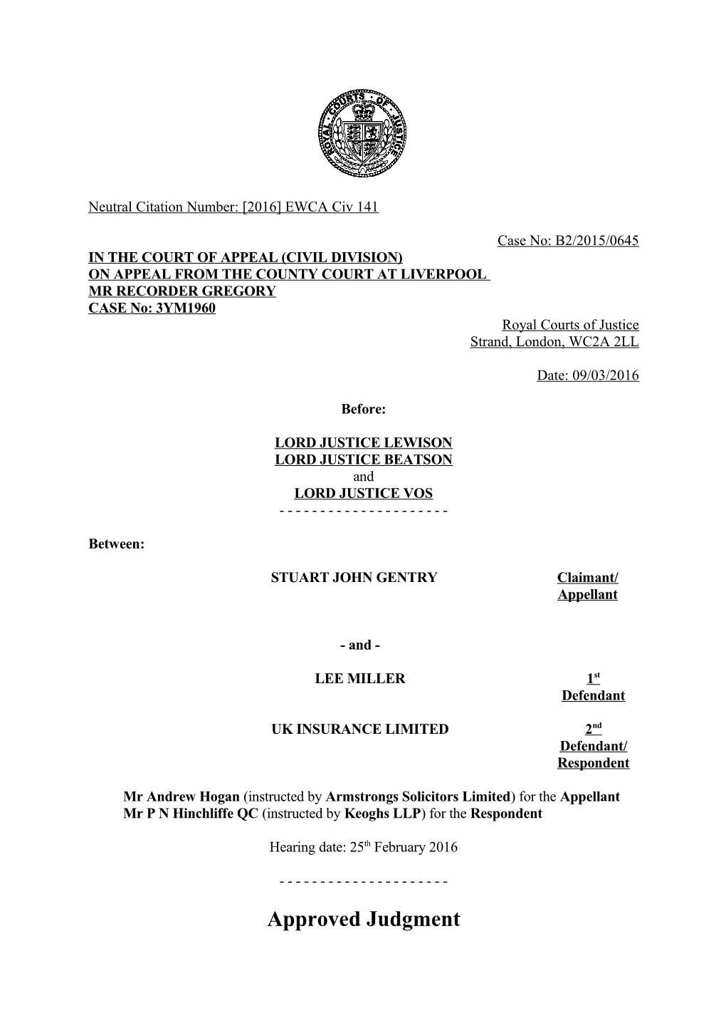 Court of Appeal Judgment Template s11