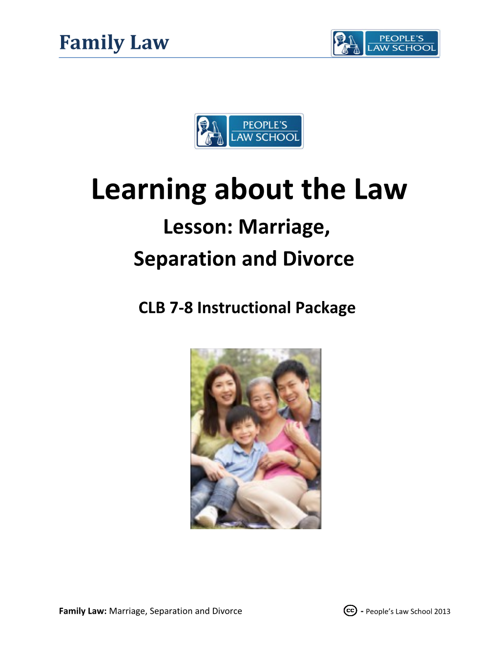 Lesson Plan: Marriage, Separation and Divorce (CLB 7-8)