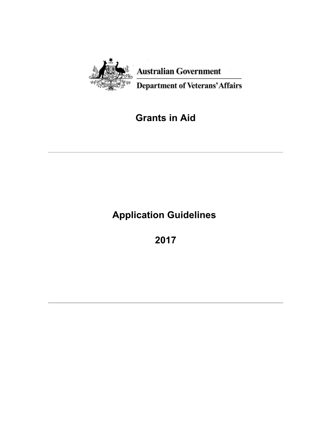 Grants in Aid Application Guidelines