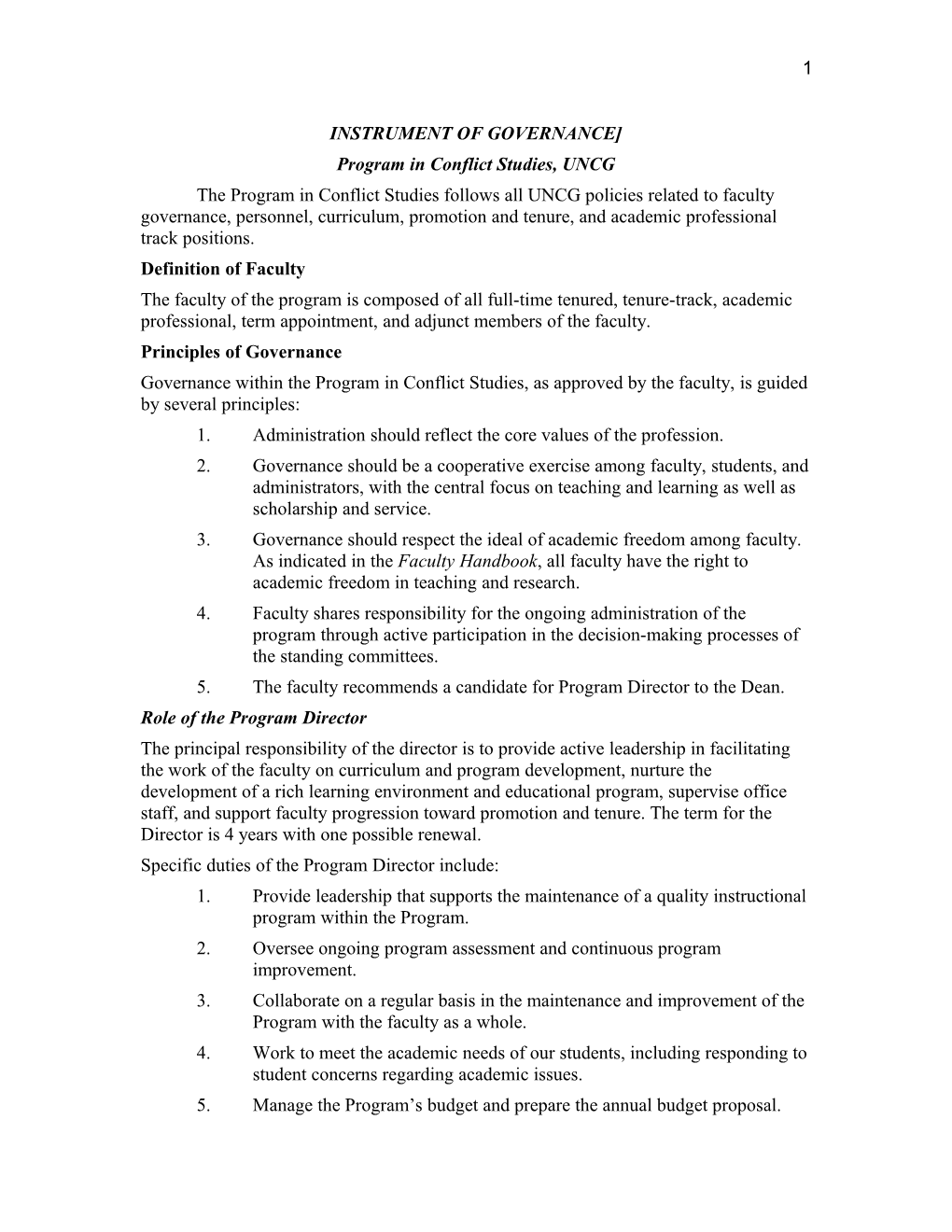 Instrument of Governance (2010) Draft 1