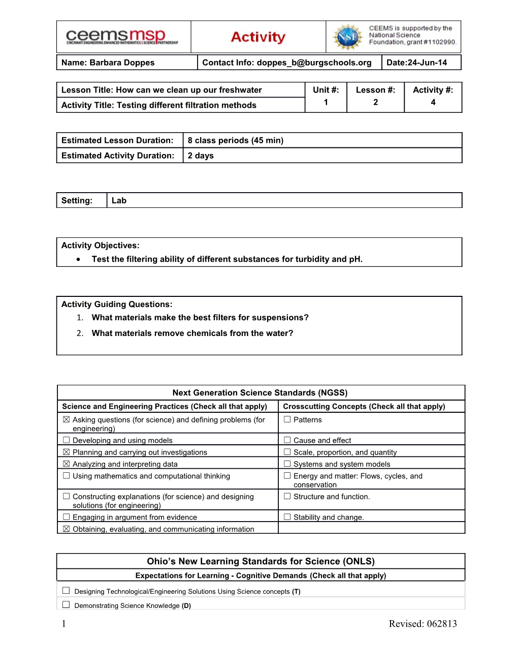 Test the Filtering Ability of Different Substances for Turbidity and Ph