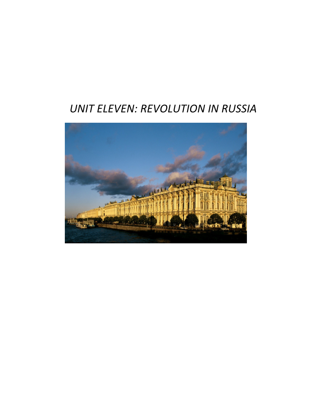 Unit Eleven: Revolution in Russia