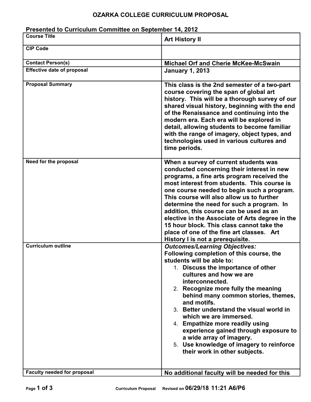 Ozarka College Curriculum Proposal s1