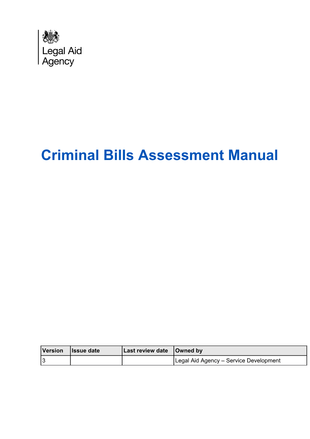Criminal Bills Assessment Manual 1