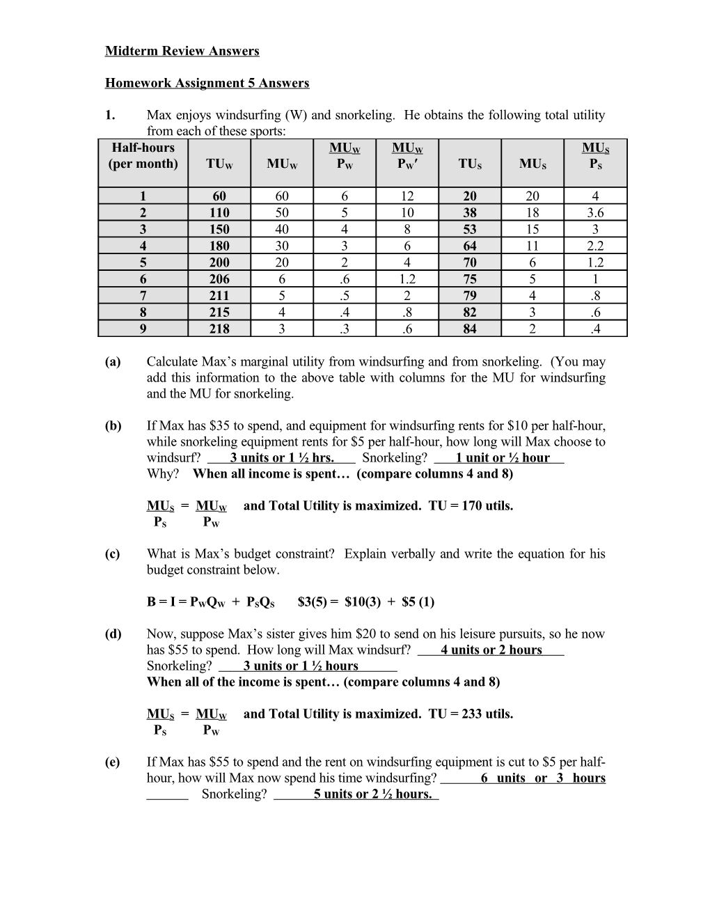 Midterm Review Answers