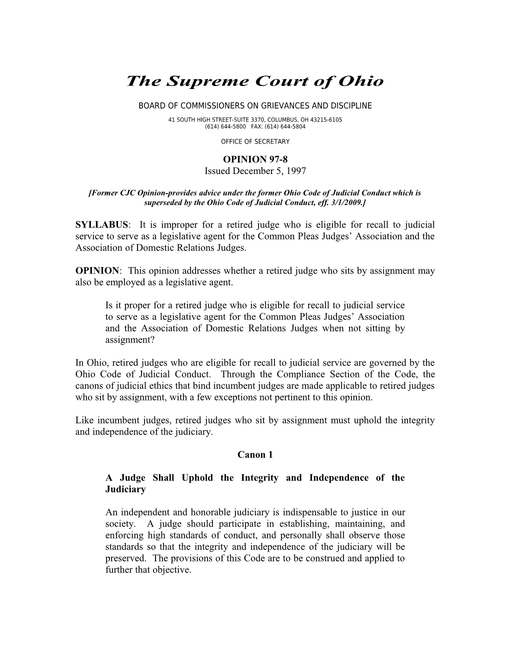 The Supreme Court of Ohio s21