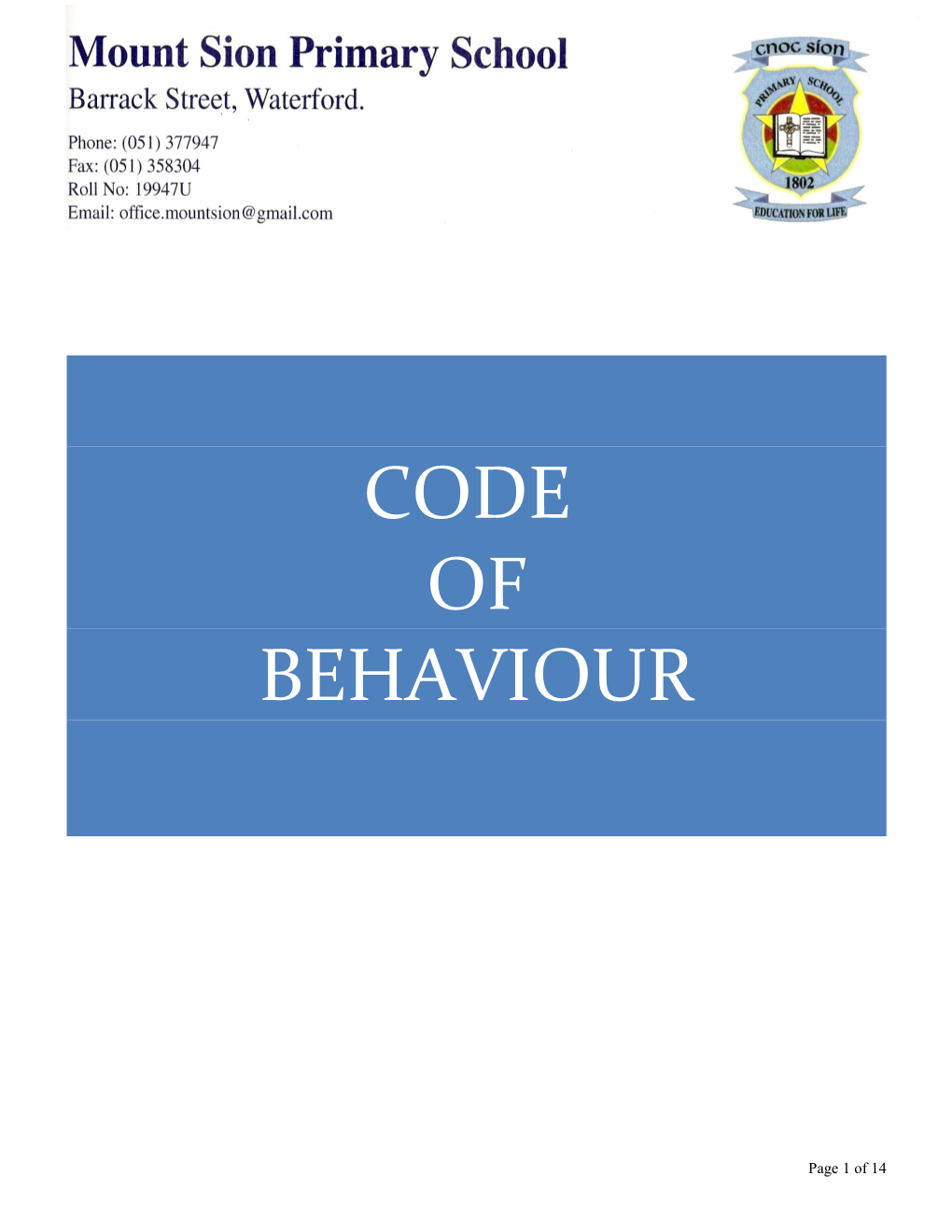 Code of Behaviour