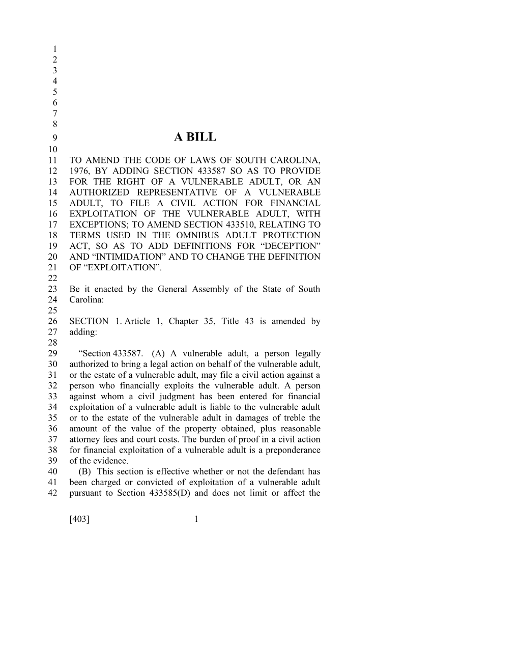 2017-2018 Bill 403 Text of Previous Version (Feb. 14, 2017) - South Carolina Legislature Online