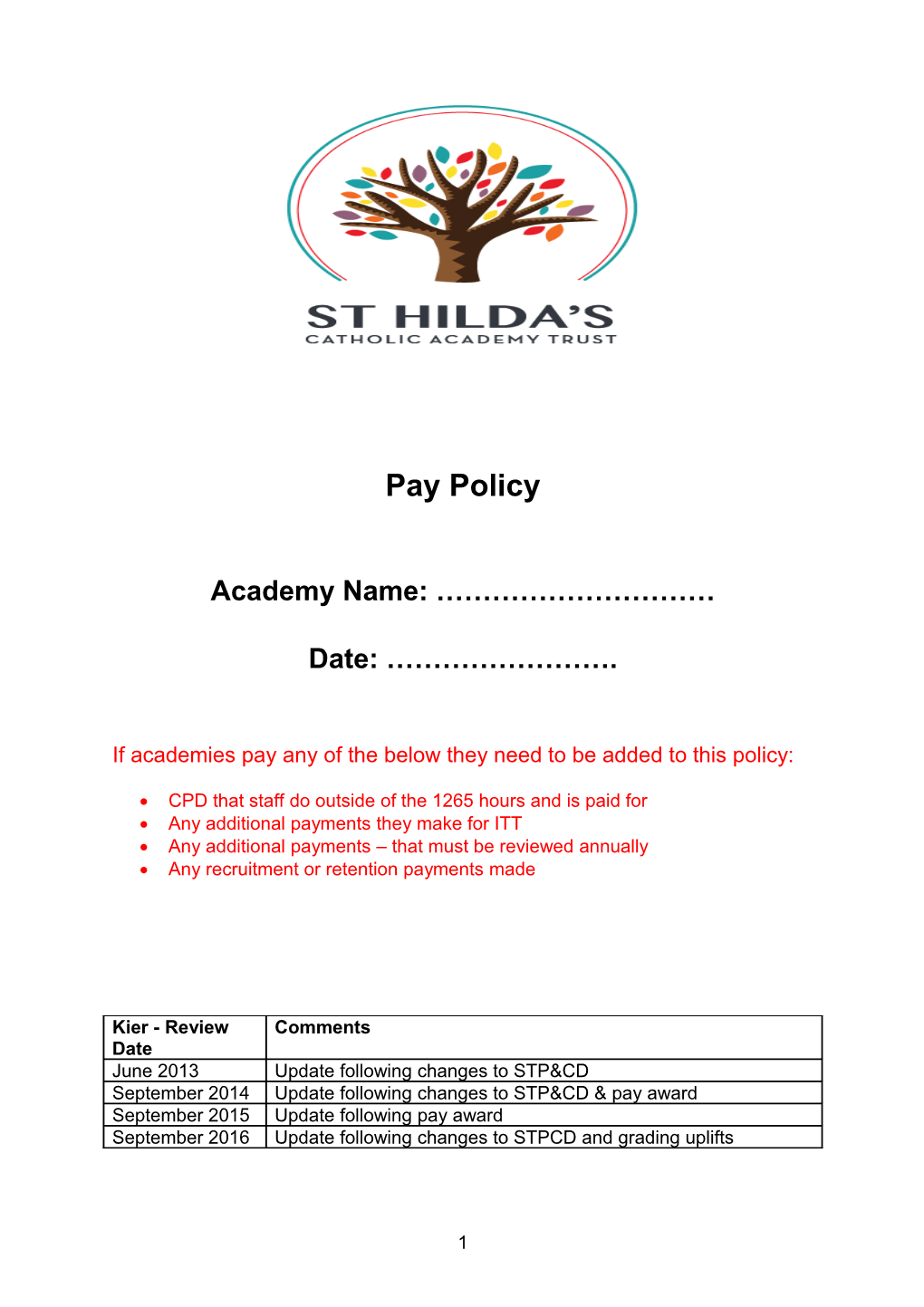 Model Whole School Pay Policy September 2005 s1