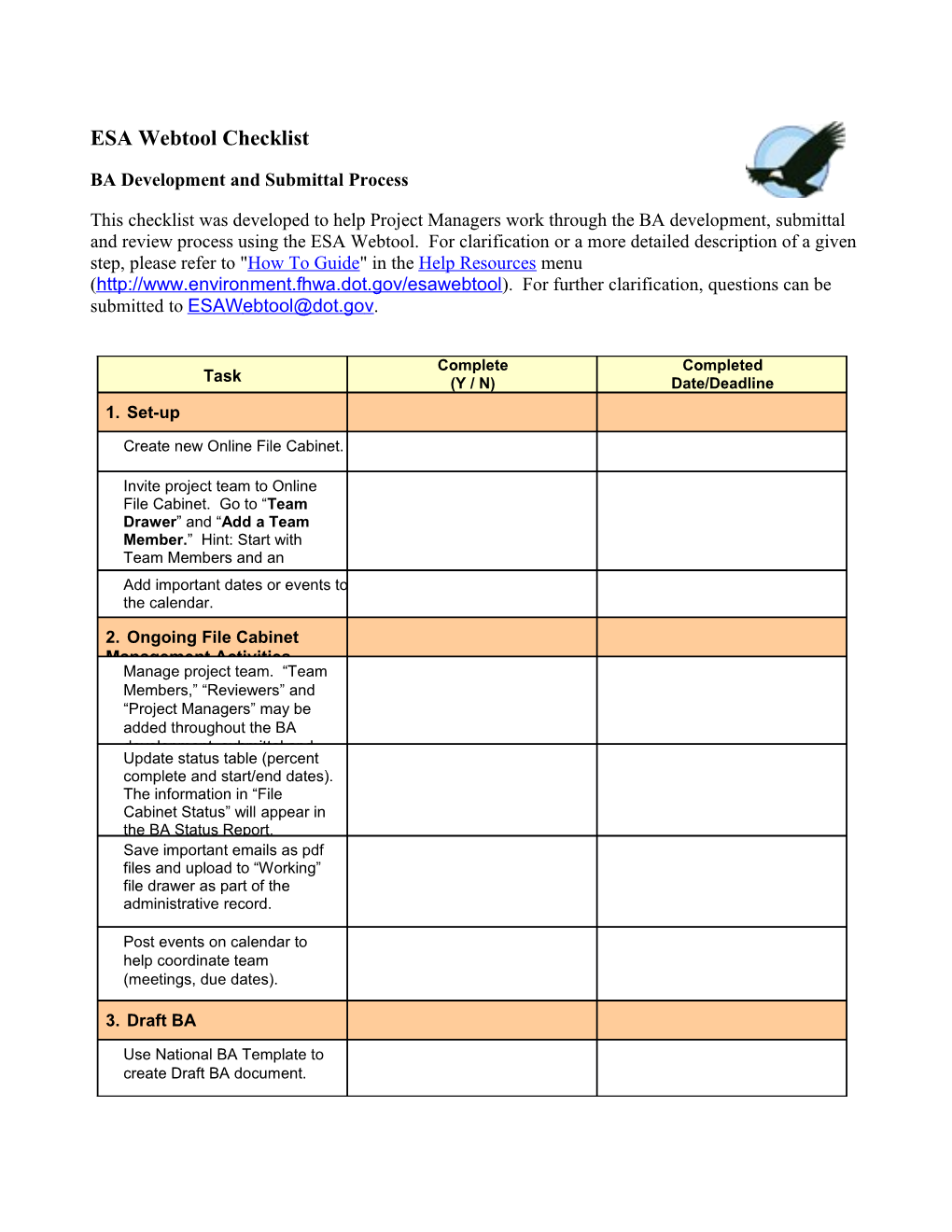 BA Development and Submittal Process