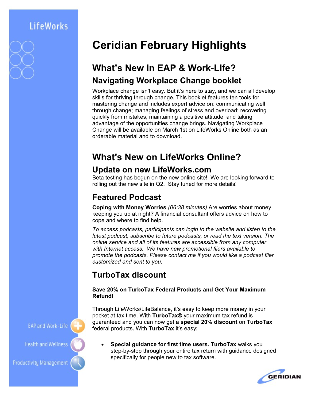 What S New in EAP & Work-Life?