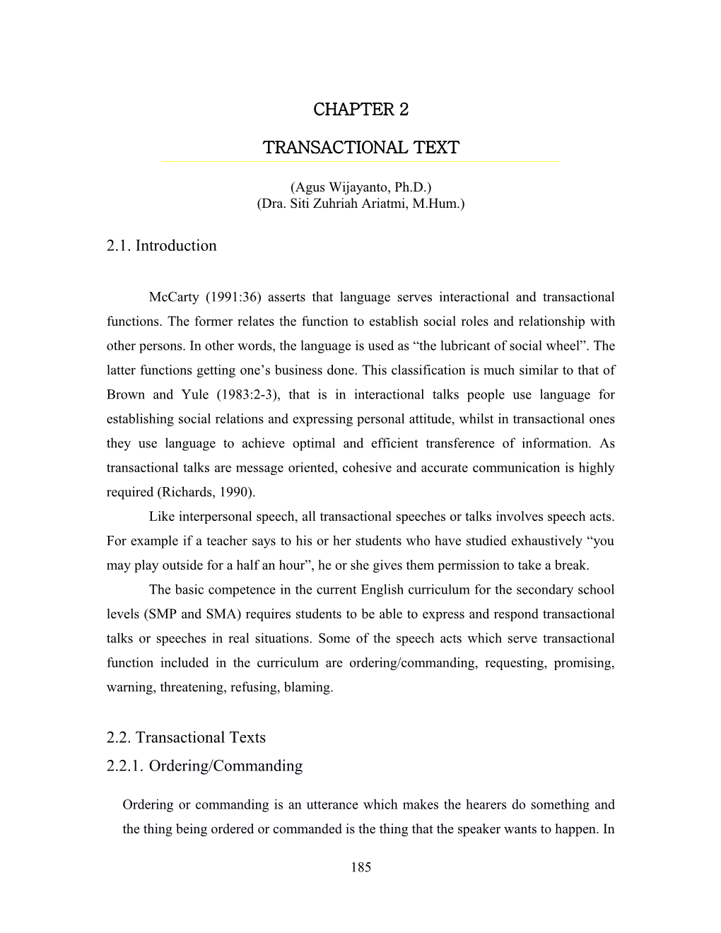 Transactional Text