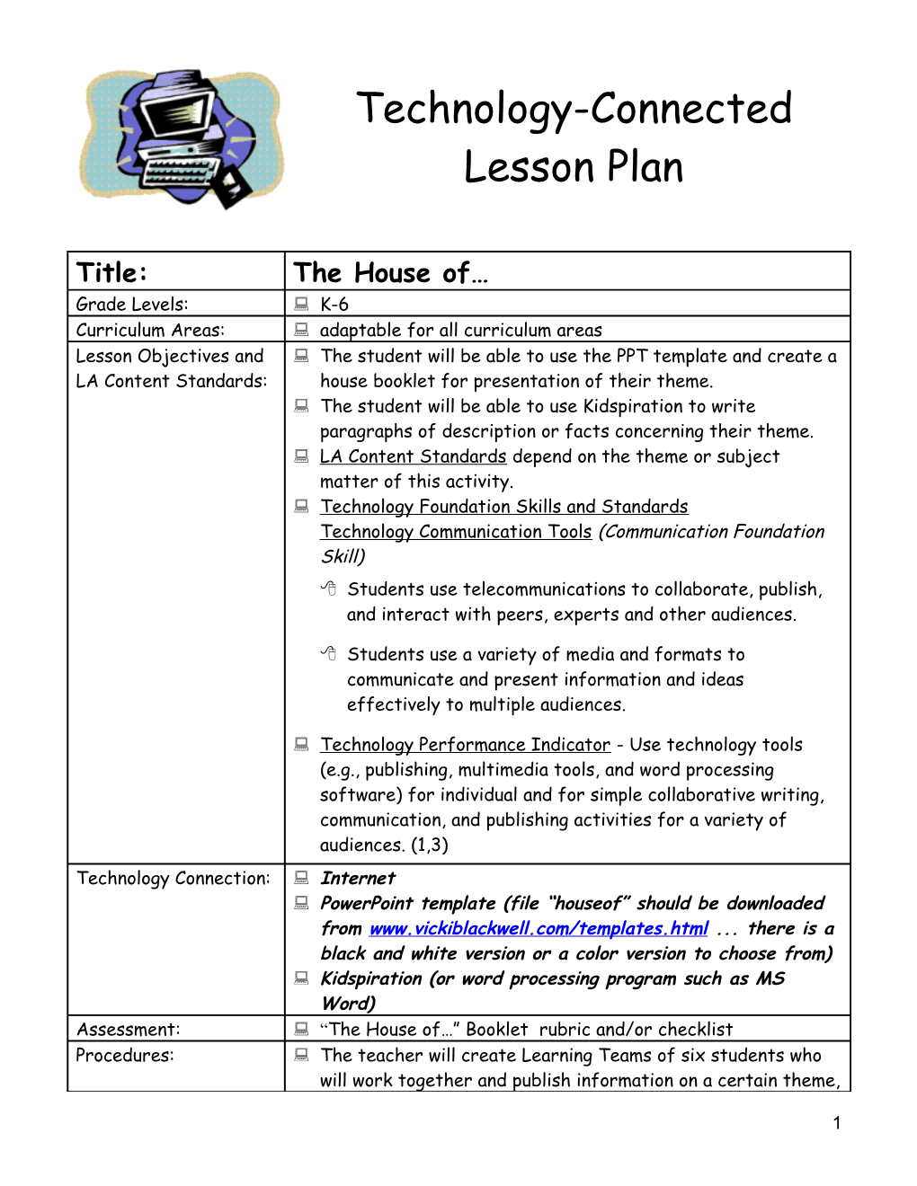 Technology-Connected Lesson Plan s1