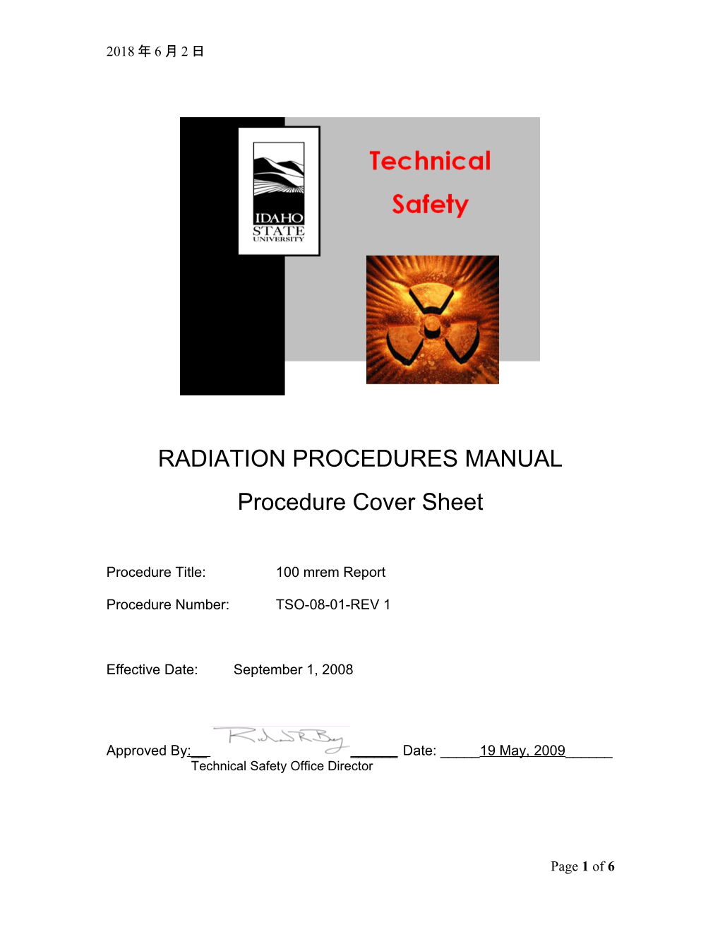 Radiation Procedures Manual