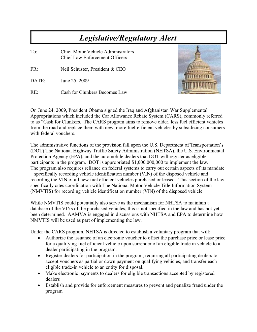 HR 2751 the Consumer Assistance to Recycle and Save Act