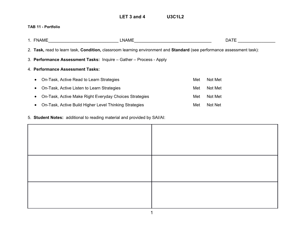 3. Performance Assessment Tasks: Inquire Gather Process - Apply