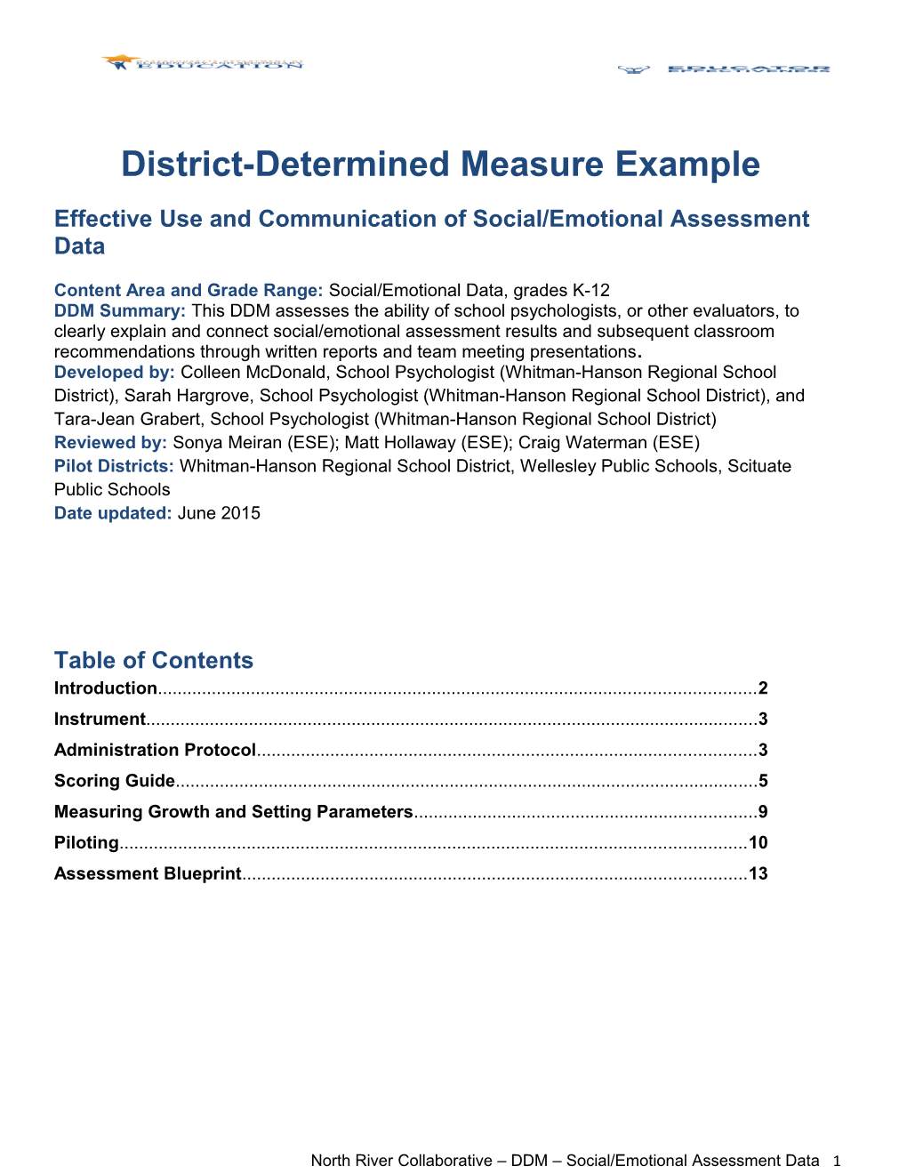 Development Report Effective Use And Communication Of SE Assessment Data