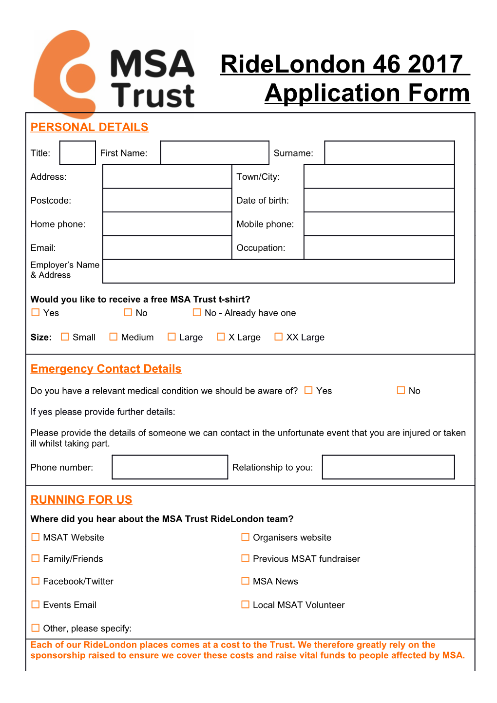 MSA Trust Terms & Conditions of Entry