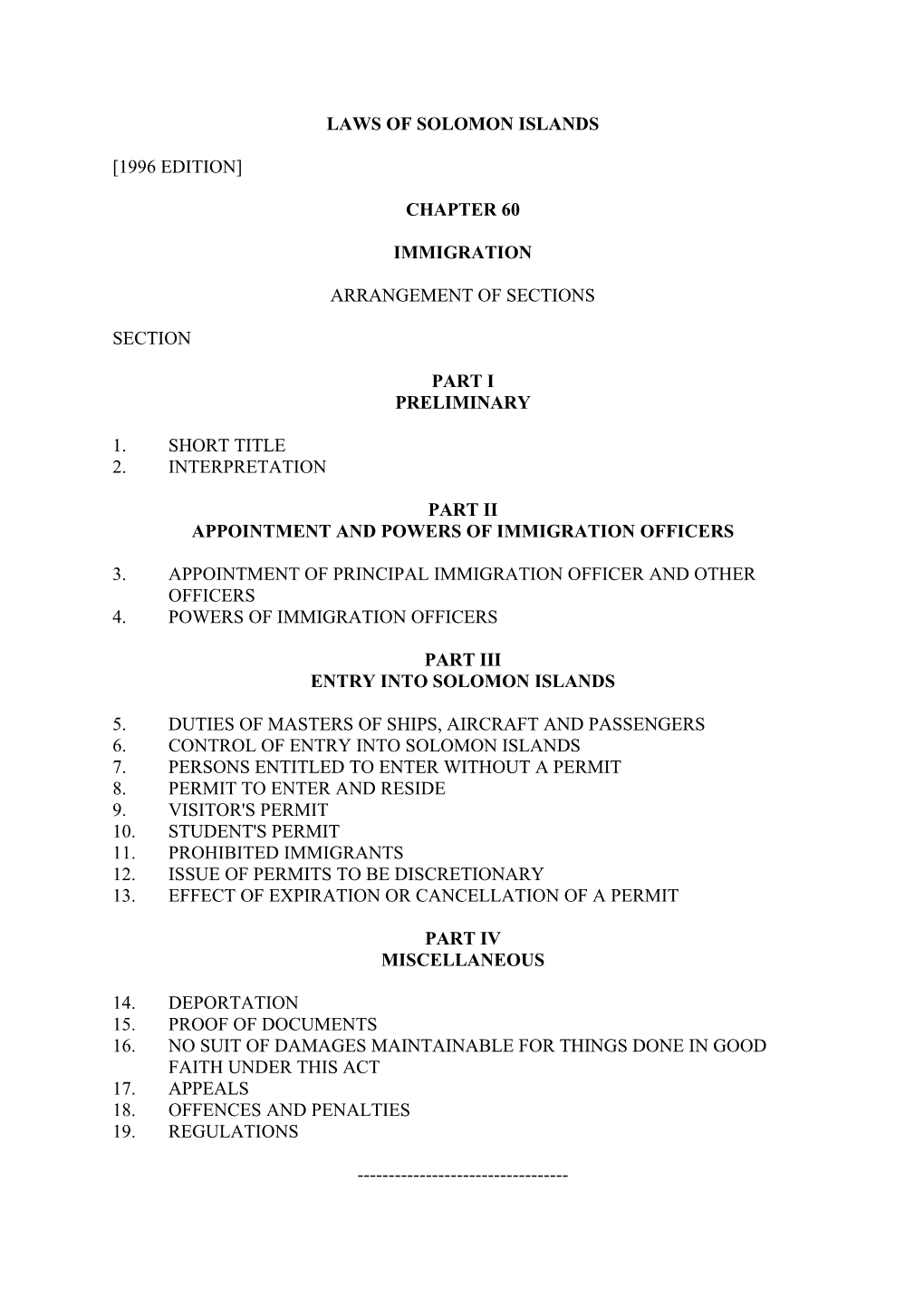 Appointment and Powers of Immigration Officers