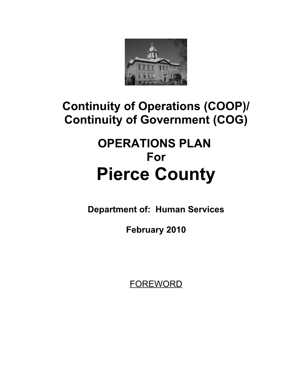 Operations Plan Template (COOP / COG)