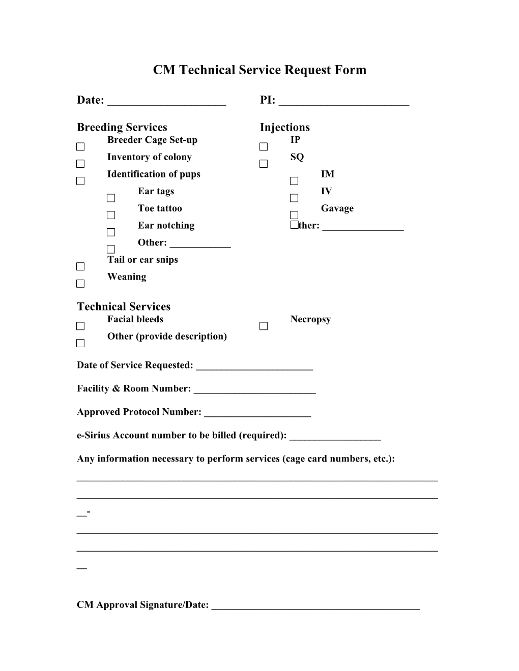 Tech Service Request Form