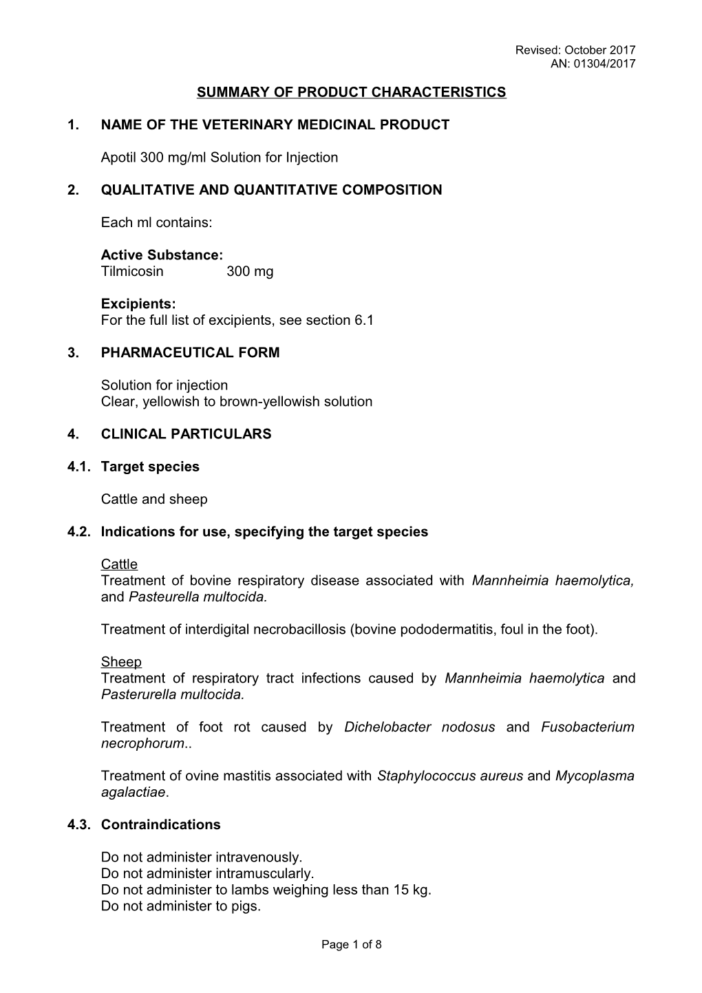 Summary of Product Characteristics s15