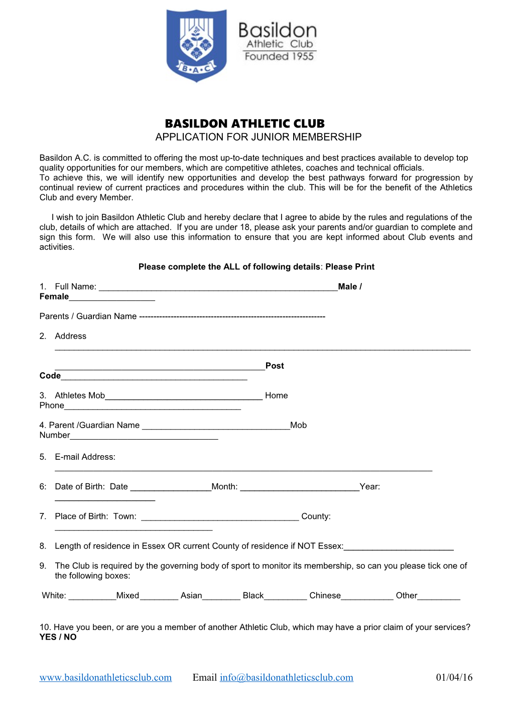 Basildon Athletic Club