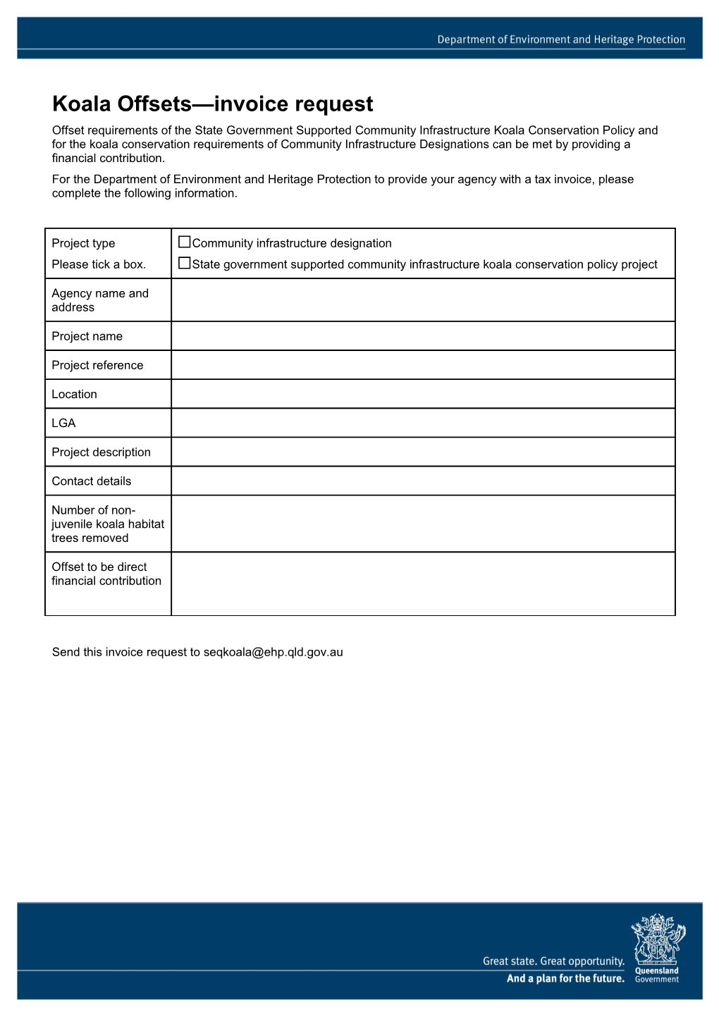 Koala Offset Invoice Request Form