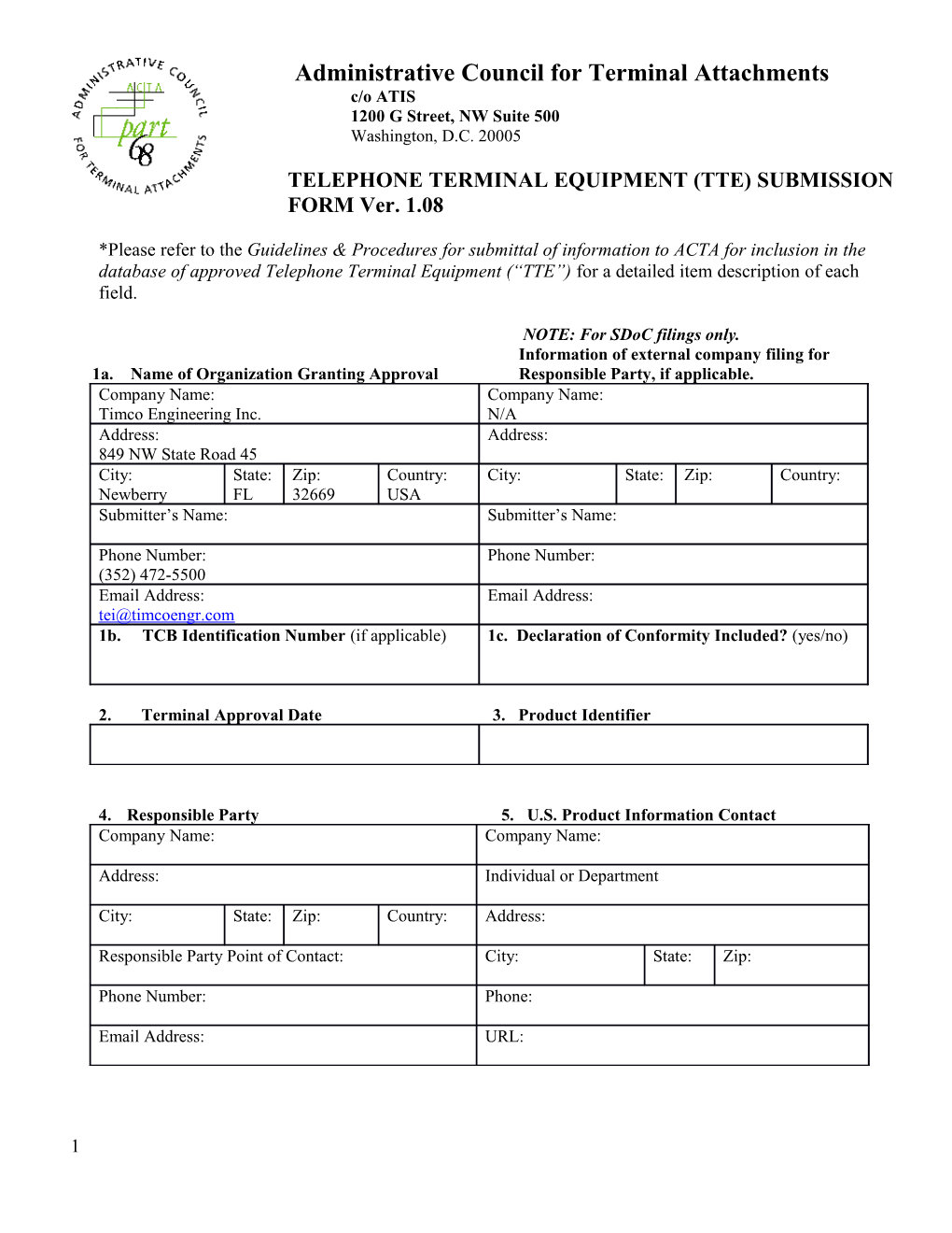 Administrative Council for Terminal Attachments