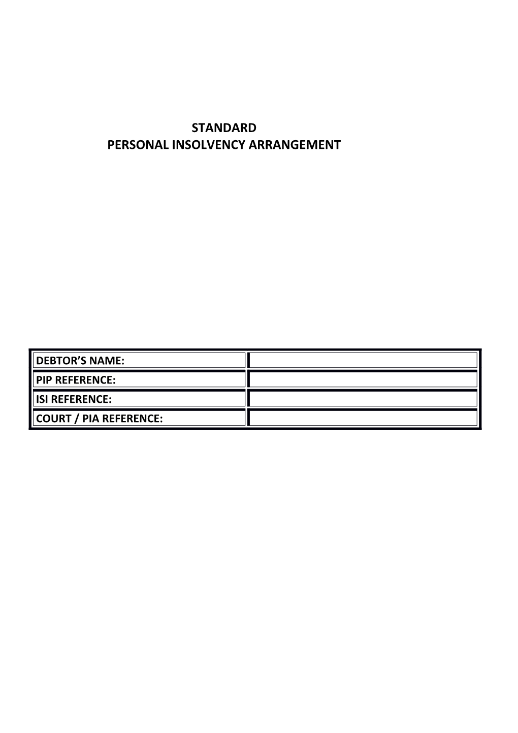 Personal Insolvency Arrangement